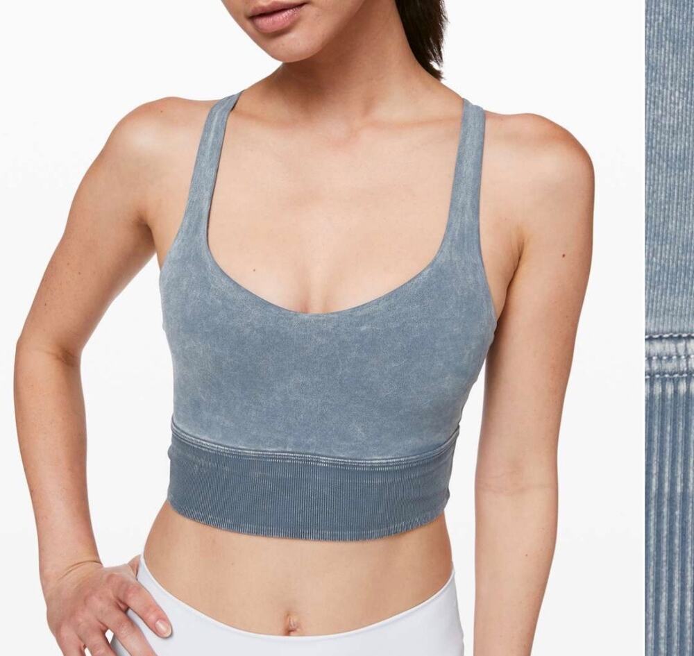Lululemon Free To Be Bra *Long Line Rib Snow Wash SIZE 4